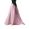 Women's Double Layer Cotton Linen Maxi Skirts Boho Solid Elastic High Waist Pleated A-Line Flowy Swing Long Maxi Skirts Soft Maxi Skirts for Women