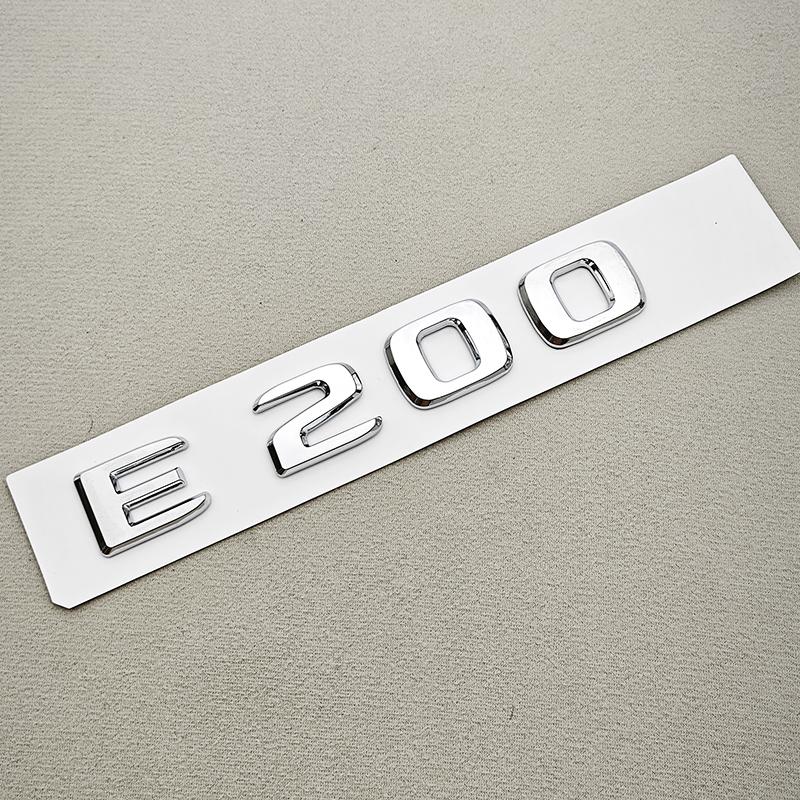 3D ABS Black Chrome Car Letters Logo E200 E220 E300 E320 E400 Emblem Rear Trunk Badge Decals For Mercedes Benz W213 W212 W211