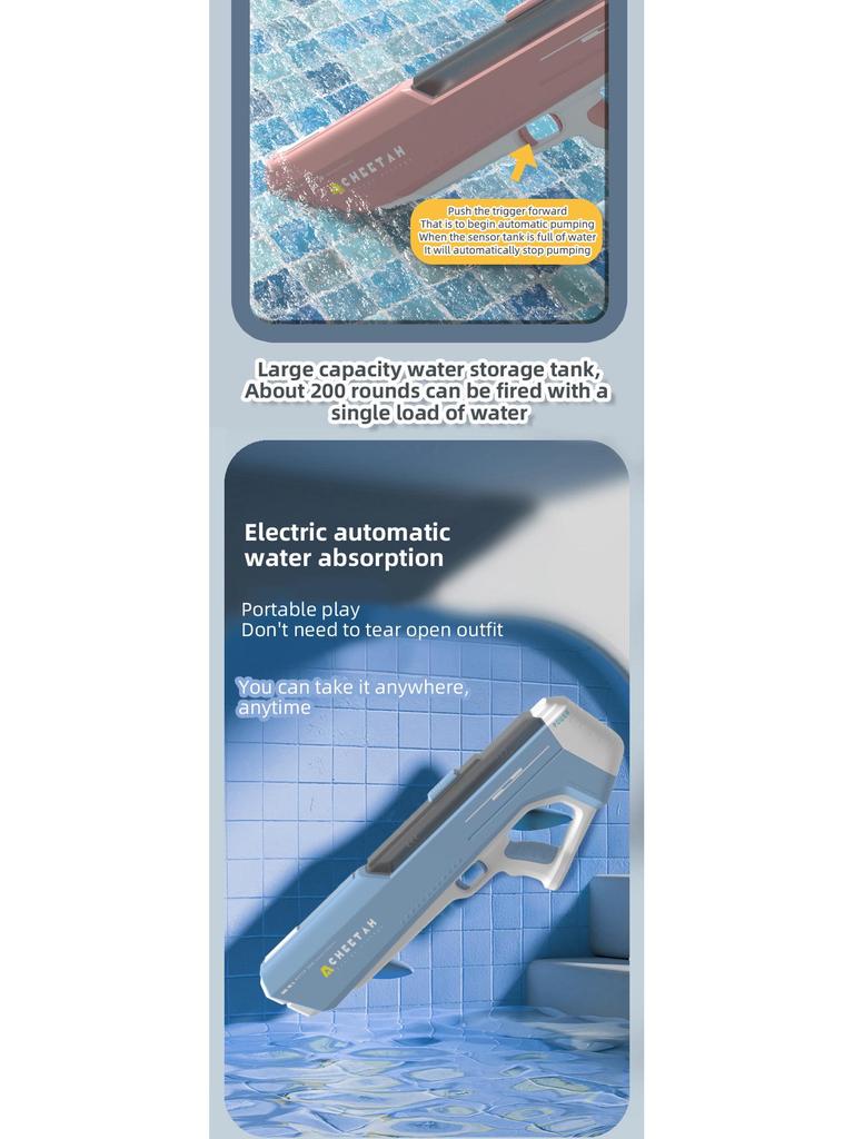 High-Pressure Automatic Water Absorption Squirt Gun - Powerful & Continuous Spray Toy for Kids.