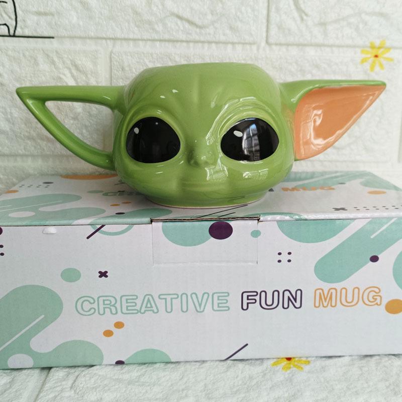 Star Wars Yoda 3D Ceramic Mug - Green Cartoon Expression Coffee Cup