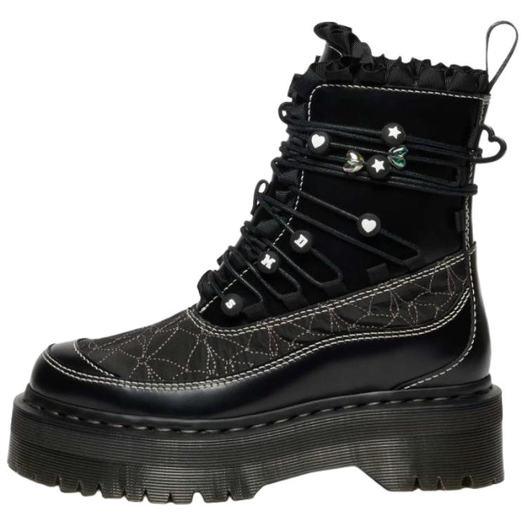

Dr. Martens Jadon Series Frill Leather Versatile Comfortable Boots 5cm Women boots Black 42044001 41