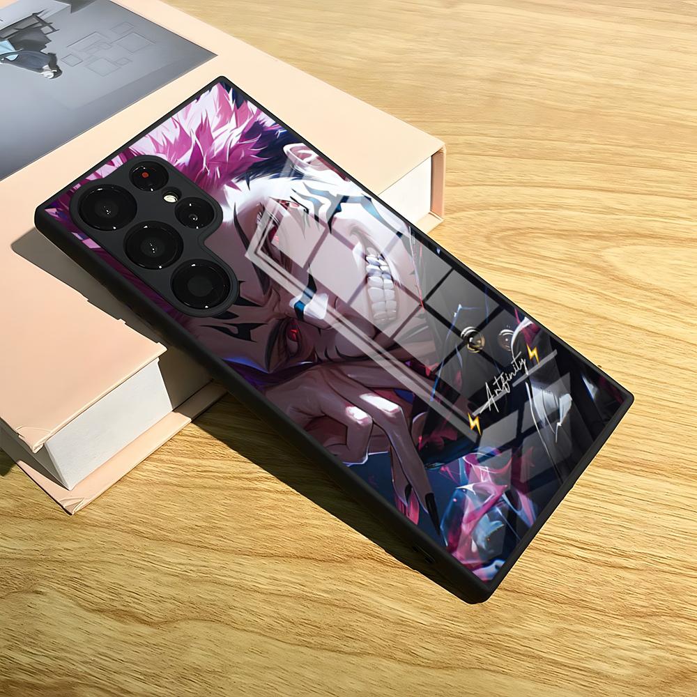 Jujutsu Kaisen Anime Handyhülle Für S25 Ultra Samsung S24 Fe S22 S20 S23 21 Plus A54 A34 A53 A16 Glasabdeckung