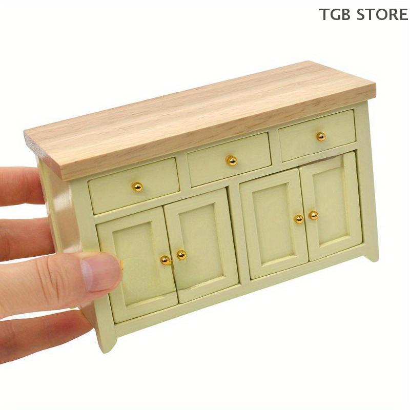 1Pcs Mini Decoration Cabinet Living Room Miniature Birch Simulation Storage Cabinet DIY Accessories