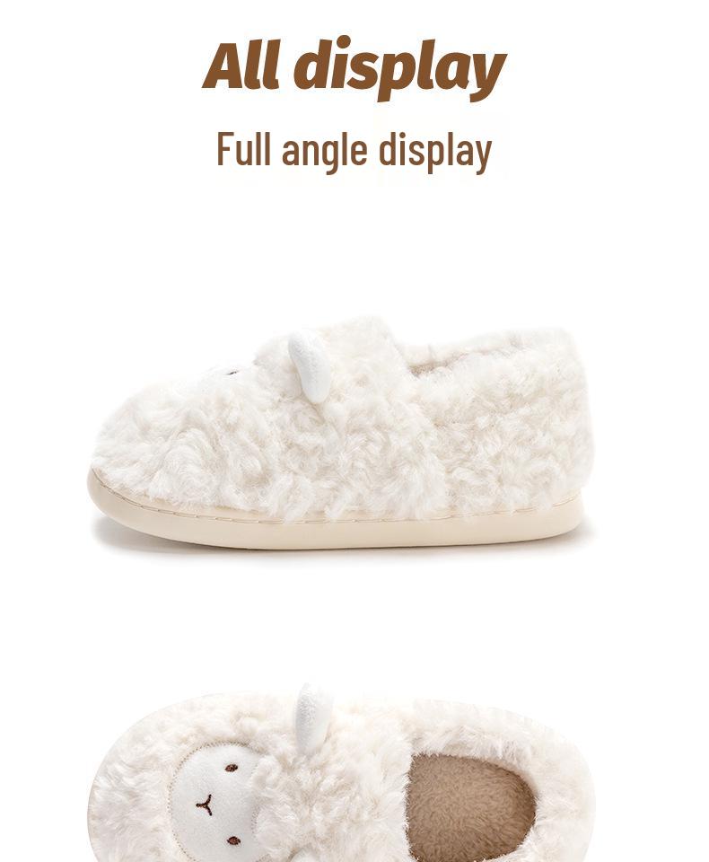 TEMU Süße Schaf Winter Baumwoll Hausschuhe für Paare - Warme Plüsch Indoor Schuhe für Damen & Herren