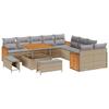 Garden Sofa Set with Cushions 13 Pcs Beige and Light Grey