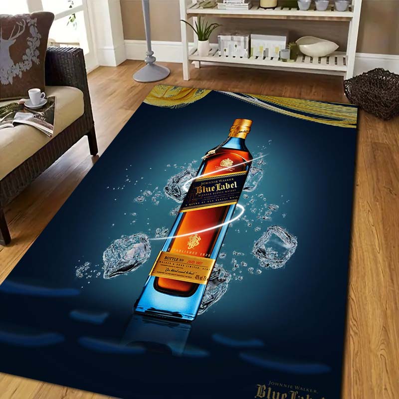 J Johnnie W Walker Whisky Carpet and Rug Modern Bar Living Room Bedroom Large Area Soft Carpet Study Porch Bedside Non Slip Mat