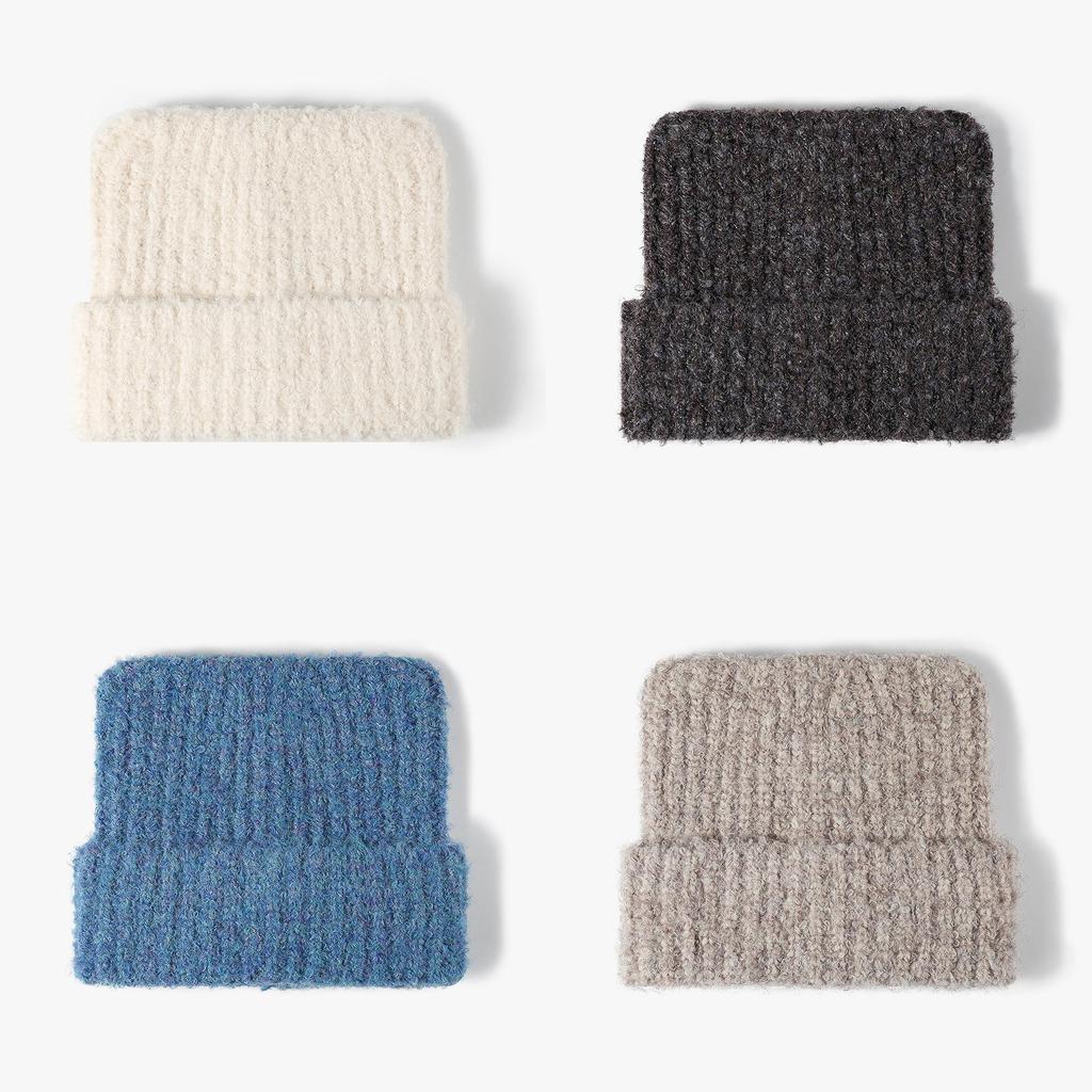 Wool Knit Beanie Hat For Women With Cat Ears Warm Breathable Windproof Winter Autumn