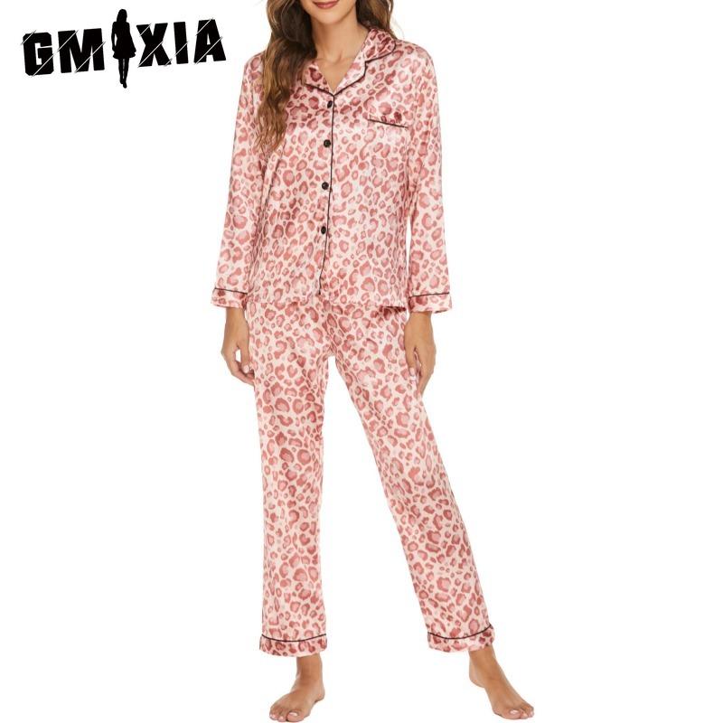GMXIA Women's Long Sleeve Long Pants Loungewear Cardigan Pajama Set