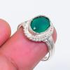 Natural Green Onyx Gemstone 925 Sterling Silver Jewelry Ring Size 5.5 ZS-1592