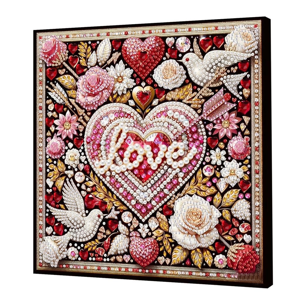 Pearl Gem Diamond Art Painting Kit with Frame 25x25cm Diamond Dots Pearl Gem Painting for Adults & Beginners Home Wall Decor