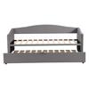 Upholstered Bed Extendable Sofa Bed 90/180x200cm with Slatted Frame, Multifunctional Bed Made of Skin-Friendly Velvet Fabric
