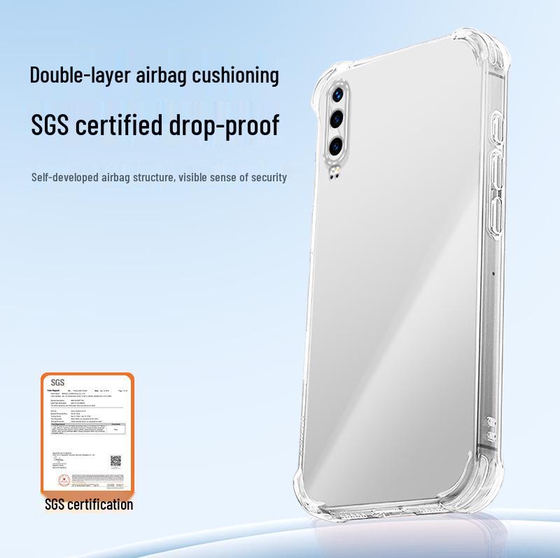 Compatible with Huawei P30/P30 Pro: Transparent TPU Phone Case with Airbag Corners for High-Level Protection and Simple INS Style.