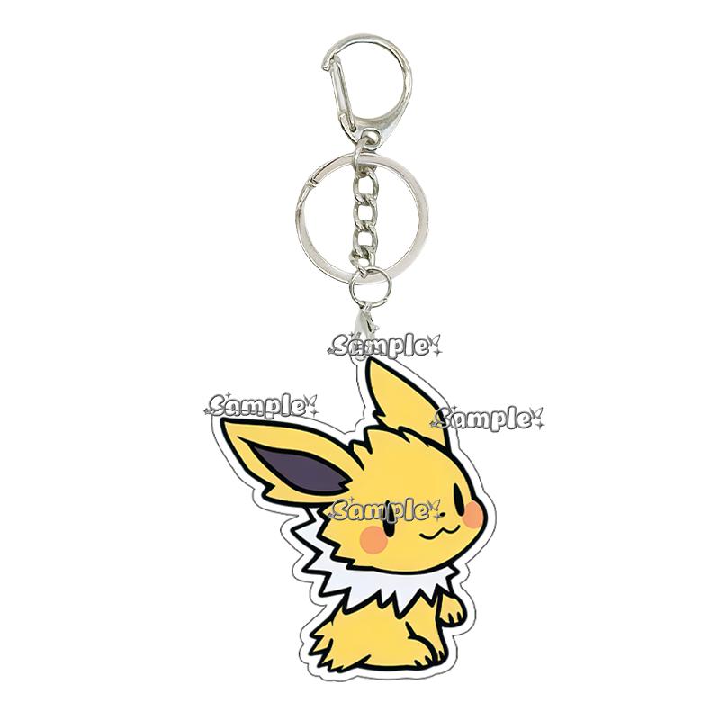 

Q-version PKM Eevee Jolteon Leafeon Creative Pattern Acrylic Keychain Cartoon Cute Anime Accessories Bag Charm Ornaments Gifts about 5cm