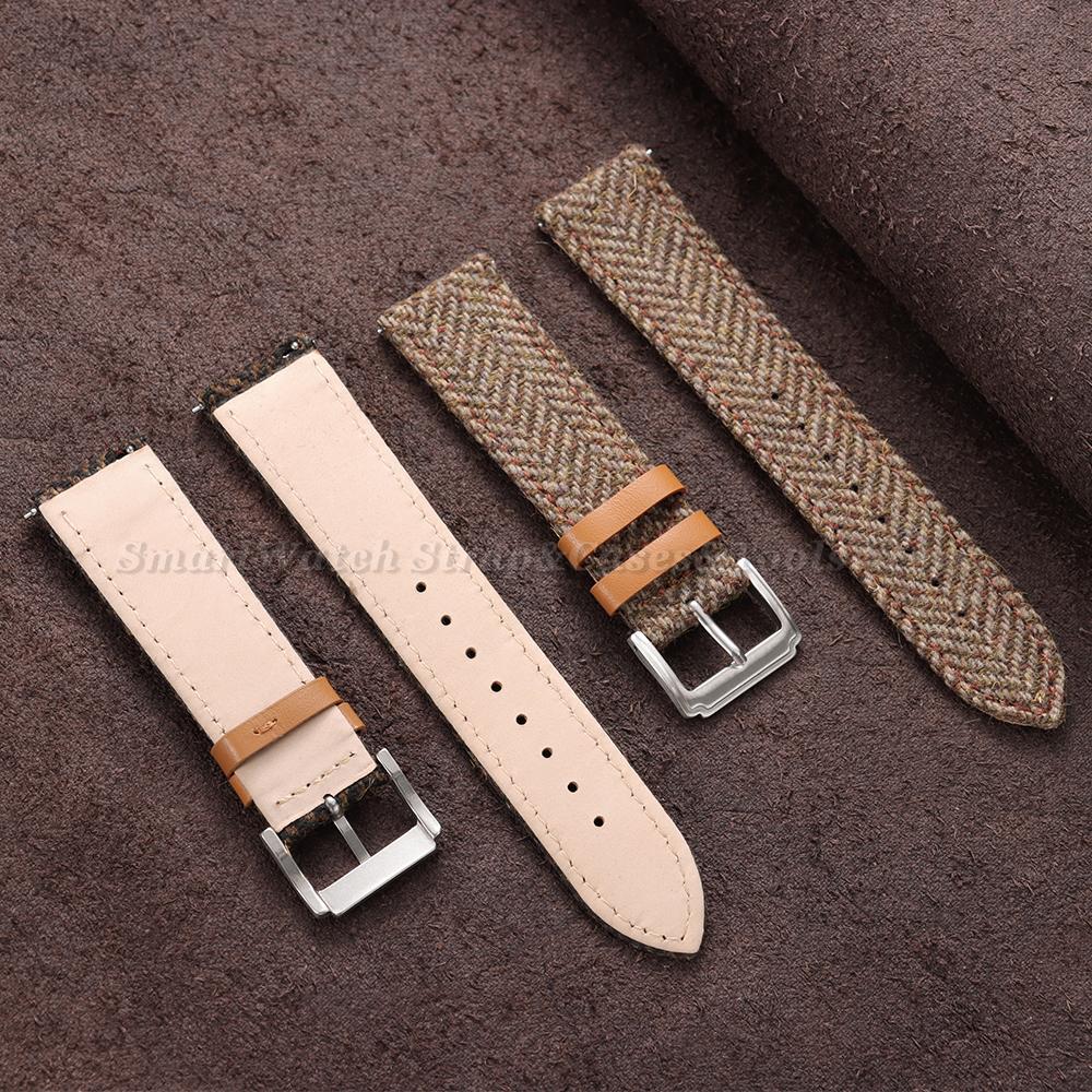 Echtes Leder Nylon Uhrenarmband 18mm 20mm 22mm Universelle Uhrenarmbänder Herren Damen Vintage Gewebe Schnellverschluss Armband Armband