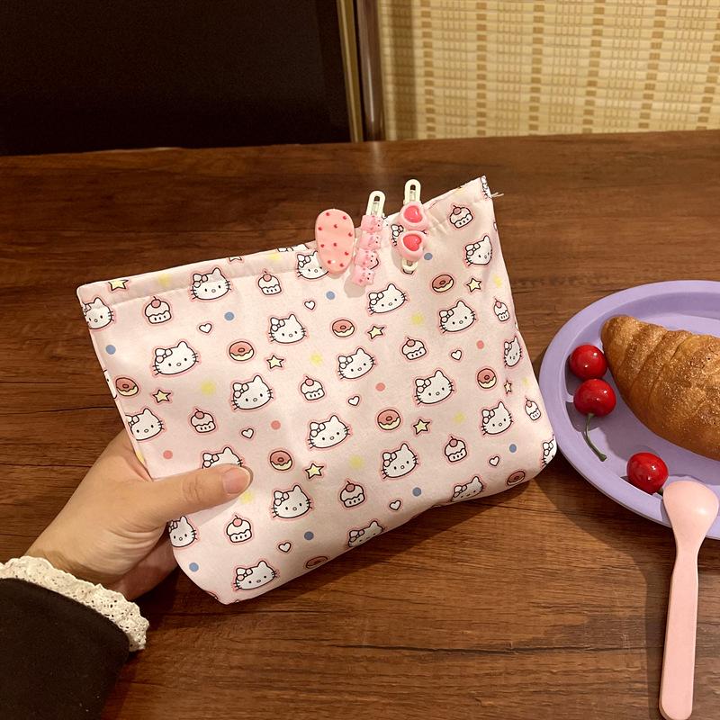 Söt Söt Sanrio Hello Kitty Sminkväska Flicka Kt Katt Sminkväska Stor Kapacitet Resa Bärbar Förvaringsväska Organizer Påse Present