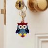 Faux Leather Cartoon Owl Keychain Cartoon Owl Charm Access Card Case Keyring  Key Ring