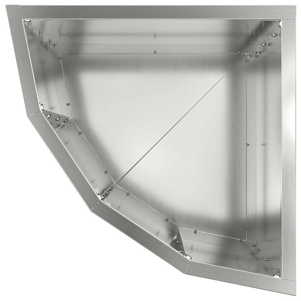 Corner Planter Silver 30 X 30 X 35 Cm Galvanized Steel