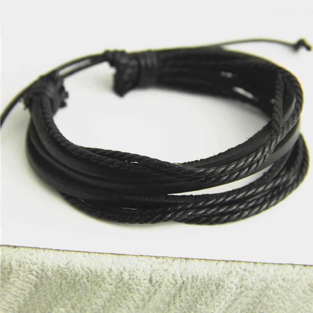 Verkaufe 100% Handgeknüpftes Schmuck-Wickelband Mehrschichtiges Leder Geflochtenes Seil Armband Herren Armbänder & Armreifen Für Damen