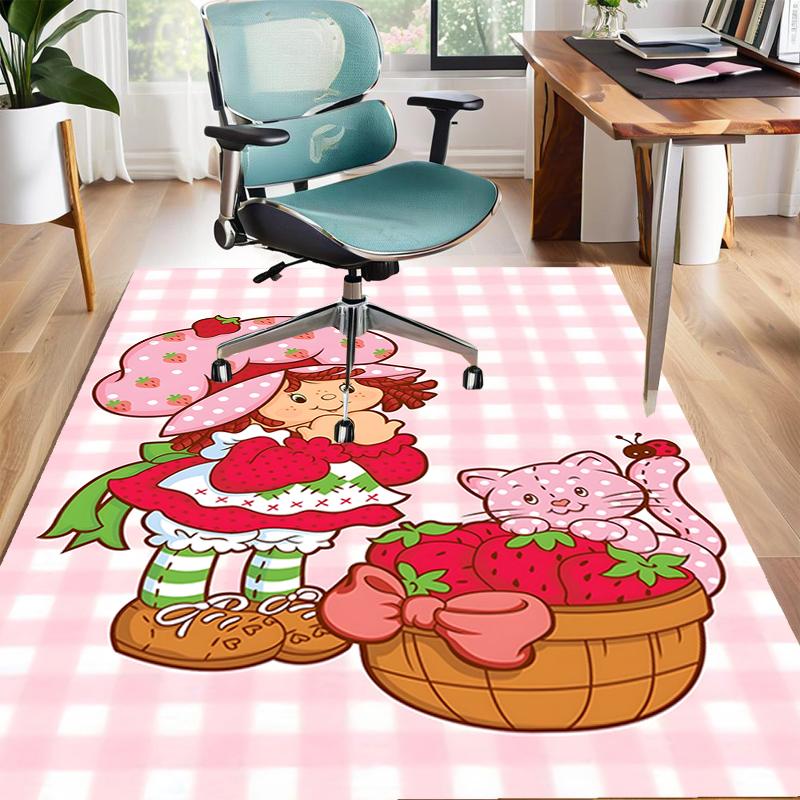 1pc Strawberry Princess6 Design Area Rug - Non-Slip, Soft & Cozy Floor Mat for Living Room, Bedroom, Office - Indoor/Outdoor Decorative Carpet