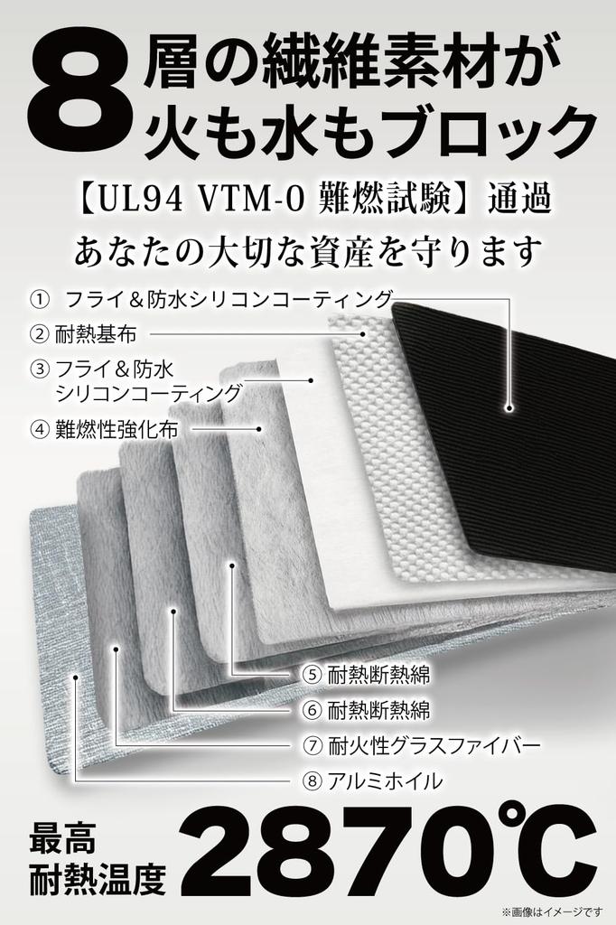 YULUQ Fireproof & Water-Resistant Document Bag with Lock (A4 Accordion, Black)