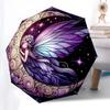 1pc Starry Night Fairy Moon Auto-Folding Umbrella: Portable 3-Fold Design with Iron Frame, Perfect for Outdoor Use, Festive Gifts, Travelers & Daily U