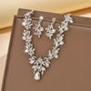Bridal Wedding Dress Evening Dress Necklace Earrings Two-piece Set with Accessories Collarbone Chain Women's Fashion Jewelry Set