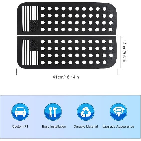 Rear Side Window Decals Trim Exterior Accessories for Jeep Wrangler JLU 4-Door & Gladiator JT 2018-2023, American Flag