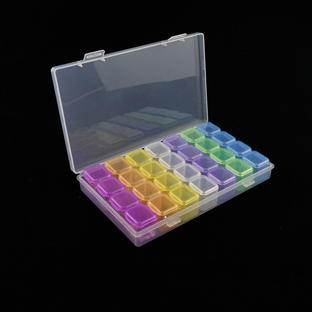 Sealed Empty Nail Art Accessories  Rhinestone Organizer Plastic Storage Box Beads Container