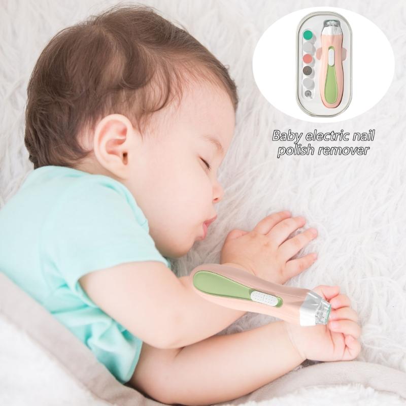 Infant Nails Care Tool Easy to Use Electric Baby Nails Filer Electric Nails File with Soft grindings Heads Safe for Baby