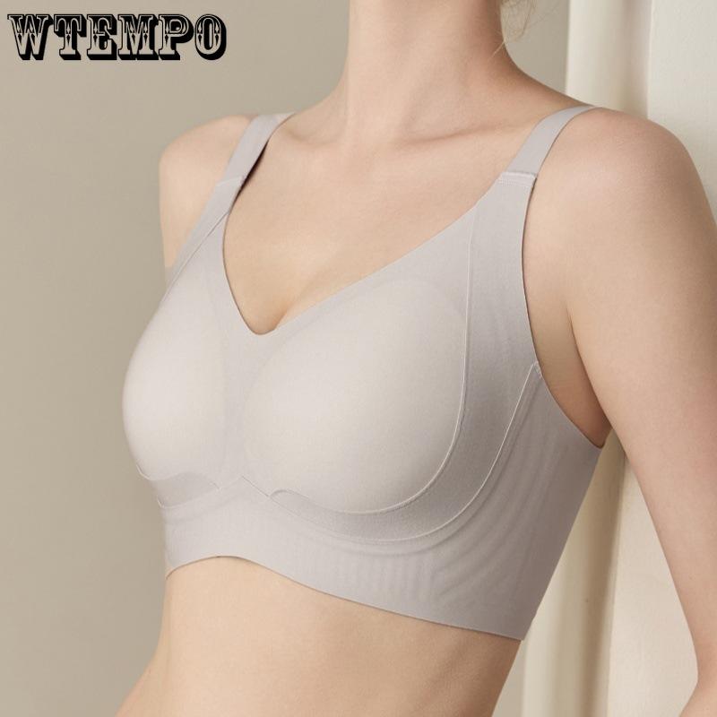 

Non Marking Bra Top Support Gathering Bra Anti Sagging Comfortable No Steel Ring Push Up Bra M