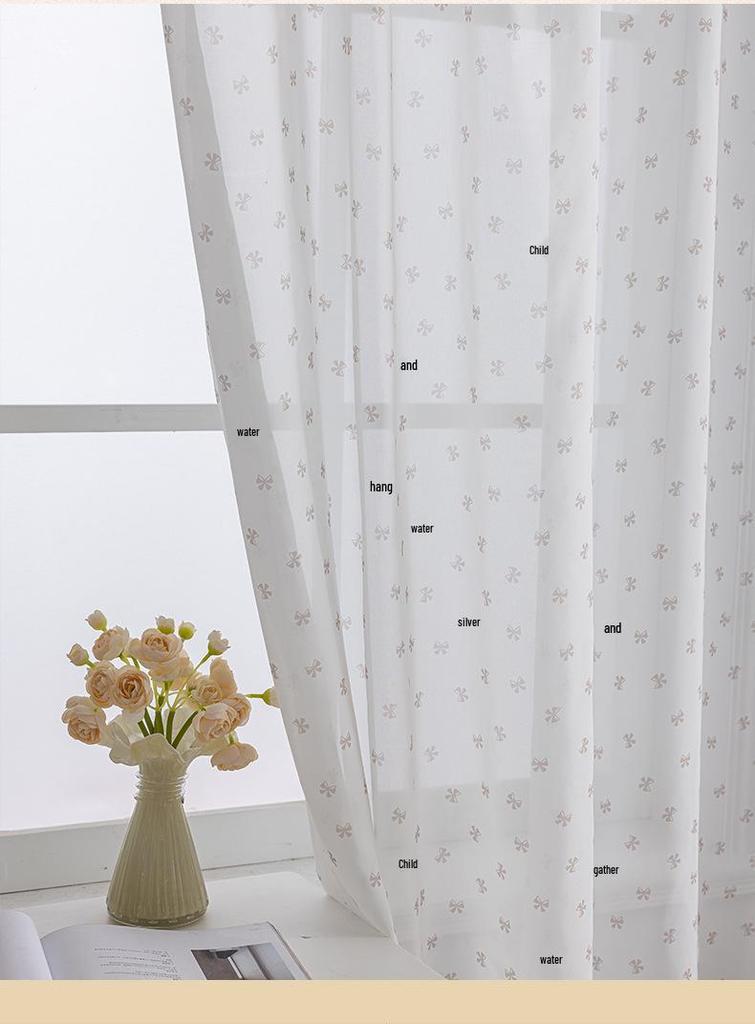 TEMU Translucent Chiffon Butterfly Floral Curtains for Bay Windows & Living Rooms