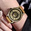 Fashion Leather Watch Men Creative Rolling Pointer Design Watch Men Casual Business Military Men's Quartz WristWatches