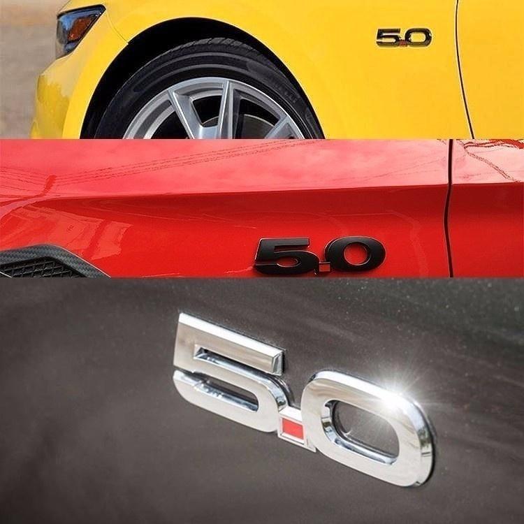 1 X 5.0 Logo 3D ABS Car Badge Sticker Emblem Decal for Cobra GT500 Bullitt BOSS 302 Coupe Convertible Etc.