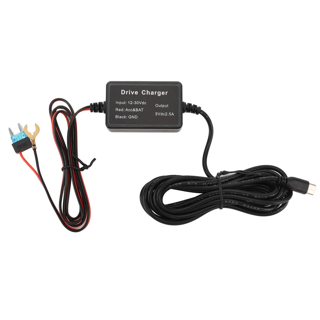 Dash Cam Hardwire Kit Stable Power Output 12V?30V To 5V Type C for Mirror Cam GPS Navigators Radar