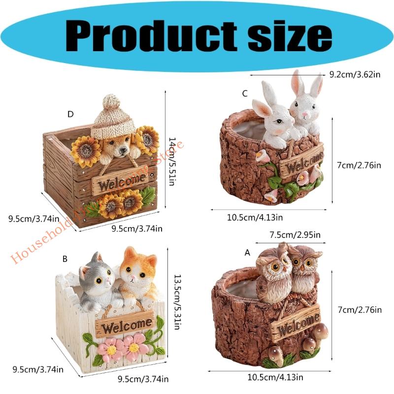 Artistic Resin Succulents Planter With Fun Animal Motifs Animal Resins Planter Suitable For Succulents Arrangements 85AD