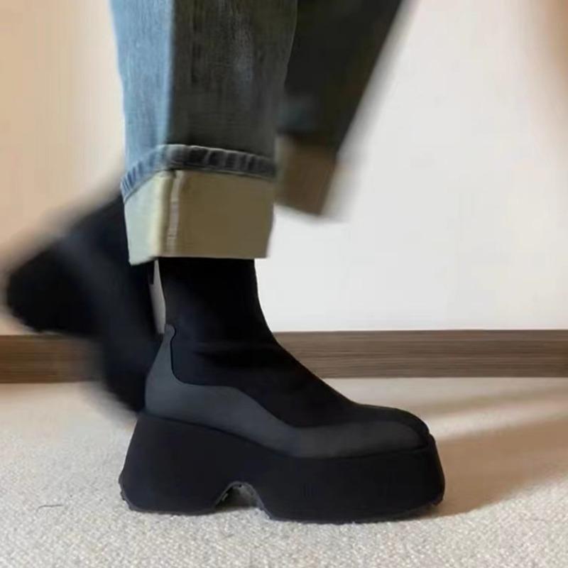 

2024 Winter New Women s Shoes Thick Heel Fashion Short Boots Women s Anti-Slip Solid Color Short Boots Women s Fashion Boots 40 чёрный