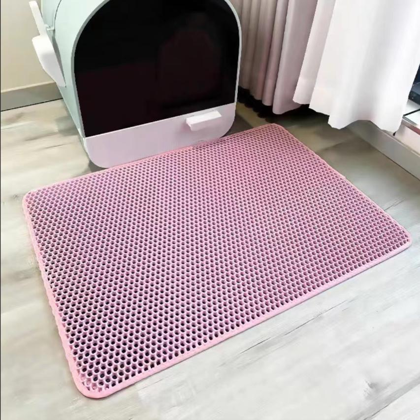 

Водонепроницаемый коврик для кошачьего туалета, двухслойный коврик для кошачьего туалета, нескользящий песочный коврик для кошек, моющийся коврик для кровати, чистые коврики 30*30 розовый