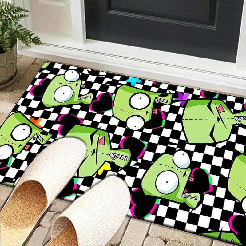 Alien Invasion Pattern Office Rug Chair Mat, Game Carpet, Suitable for Front Door, Bedroom, Living Room, Desk, Holiday Gift