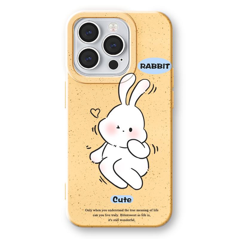 

Чехол для iPhone Zhitai: Совместимо с iPhone 11, 13 Pro Max, 14, 15 Pro. Пшеничная скорлупа кролика x мультяшный дизайн. Защитный чехол. 12 Mini/13 Mini