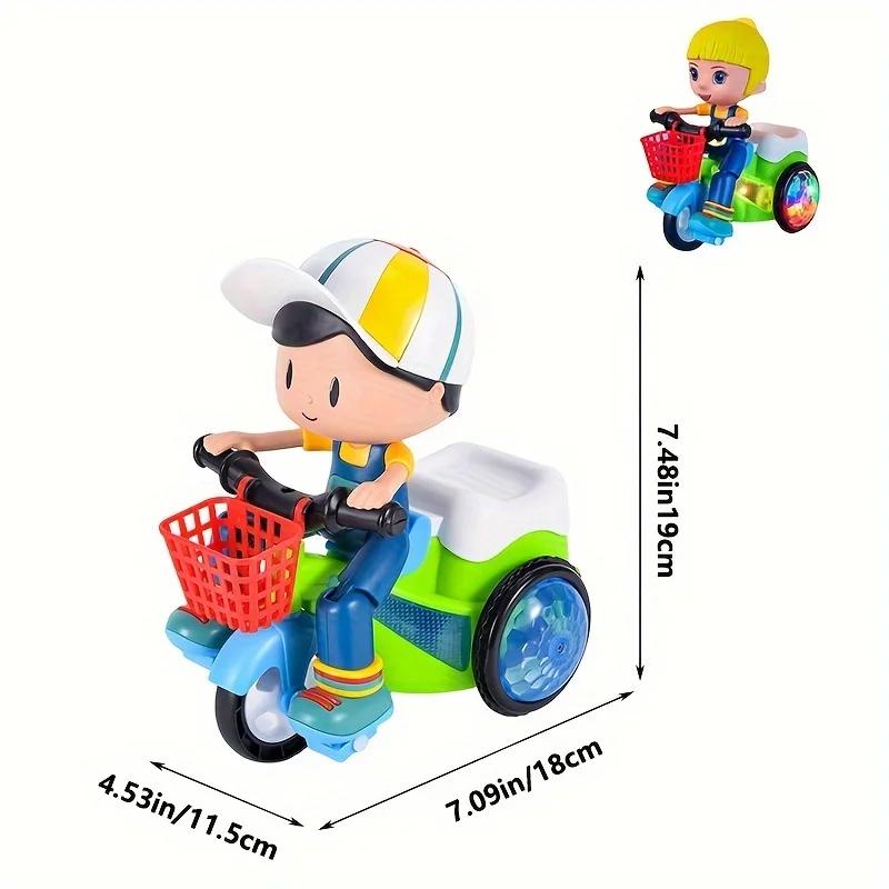 Musik Stunt Cool Trehjuling Bil 360 Graders Rotation Ljusande Motorcykel Baby Leksaker Lätt att Använda Julklapp för Barn Barn