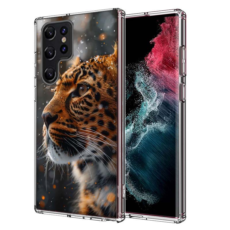 Majestic leopard Capa Phone Case For Samsung S26 Ultra S25 Edge Galaxy S23 S21 S20 S24 FE S22 S10 Plus Cover Clear TPU Shell Coq