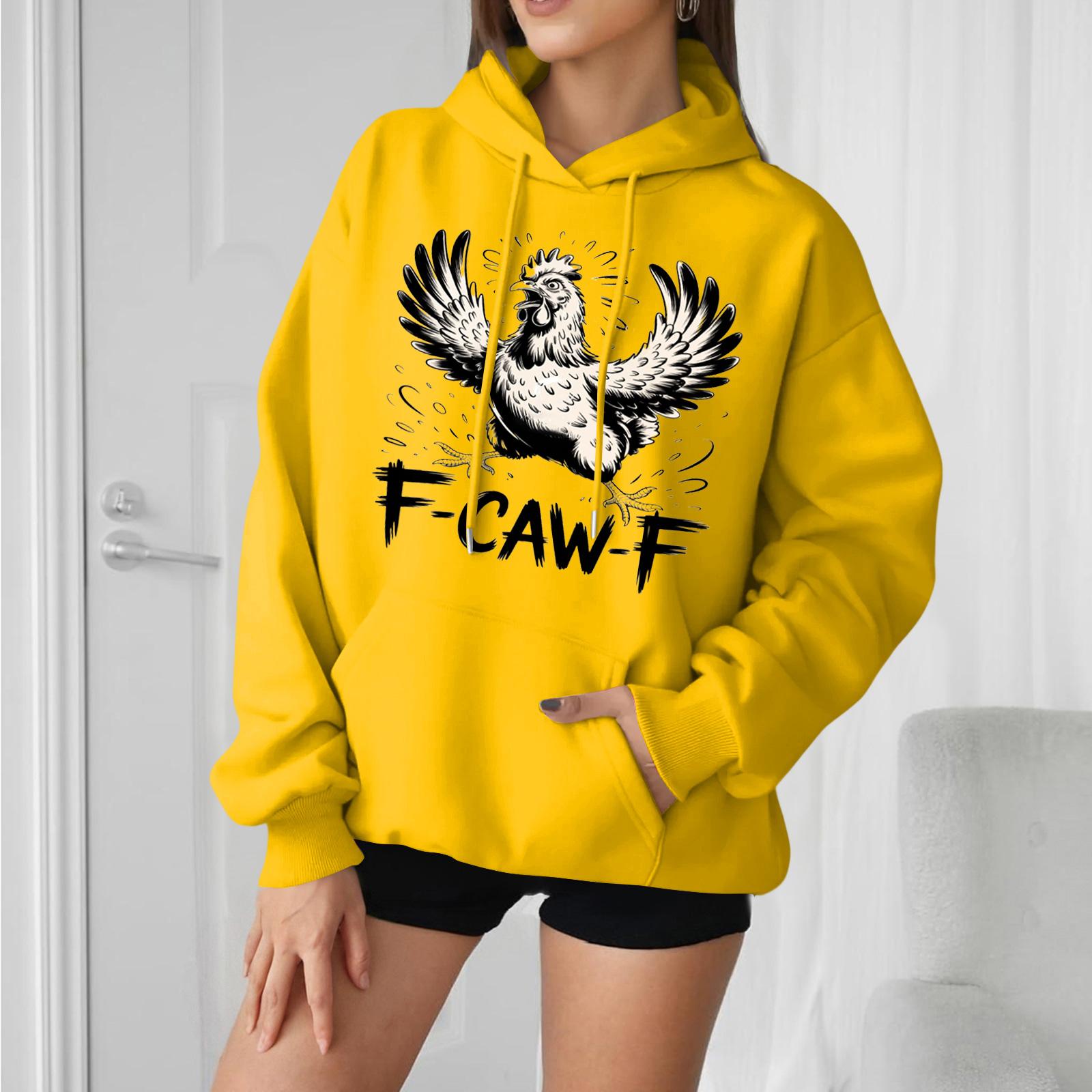 

Женская мода, повседневные универсальные повседневные толстовки, топы с длинными рукавами, толстовки XL жёлтый