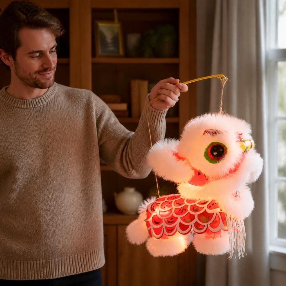 Chinese Style New Year Lion Dance Lantern Traditional Luminous Lantern Toy Festival Atmosphere