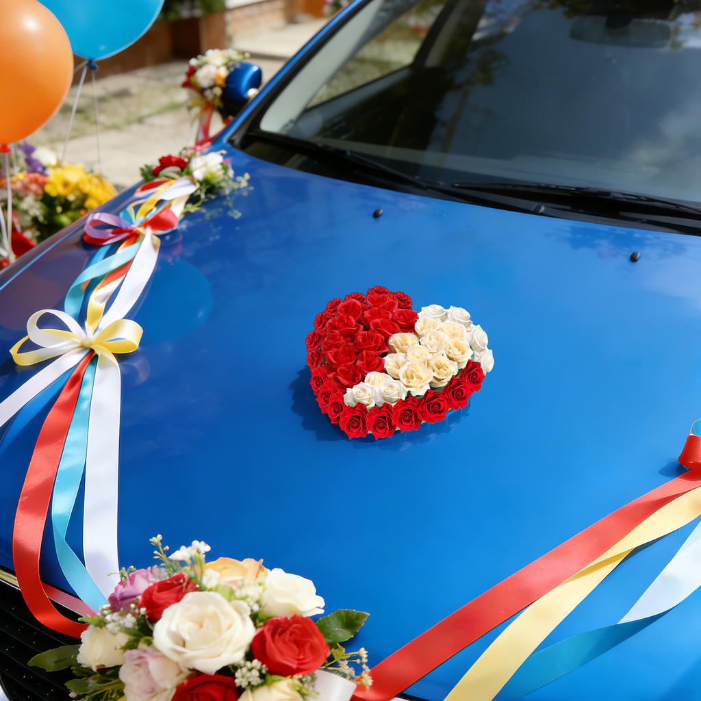 DIY Blumensteckschaum für Auto-Kopfdekoration Saugnapfhalterung Floristik Schaumstoff Arrangement Basis Leicht Auslaufsicher für Hochzeit Geburtstag