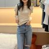 Cotton Shoulder Short Sleeve T-Shirt Women's Summer Casual Versatile Slim Top T-Shirt Black Skinny Basic Bottom Shirt