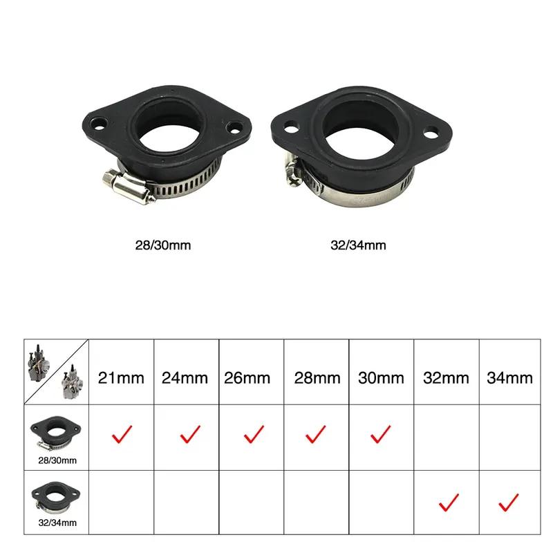 For KEIHIN MIKUNI KOSO PE Adapter Inlet Intake Pipe Rubber Fit PWK21-34 Motocross Air Intake Motorcycle Carburetor