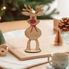 Yousheng Christmas Freestanding Reindeer Holiday Wooden Standing Reindeer Tabletop Decoration for Xmas Dinner Table Decor