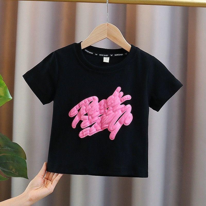 Adorable Girls Summer Outfits Loose Fit Denim Suspenders Set With Colorful T-shirt