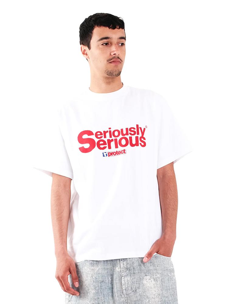 Mens TShirt SERIOUSLY SERIOUS Tees Cotton Graphic Oversized Harajuku Short Sleeve Tops Korean Fashion Y2k Streetwear Clothing