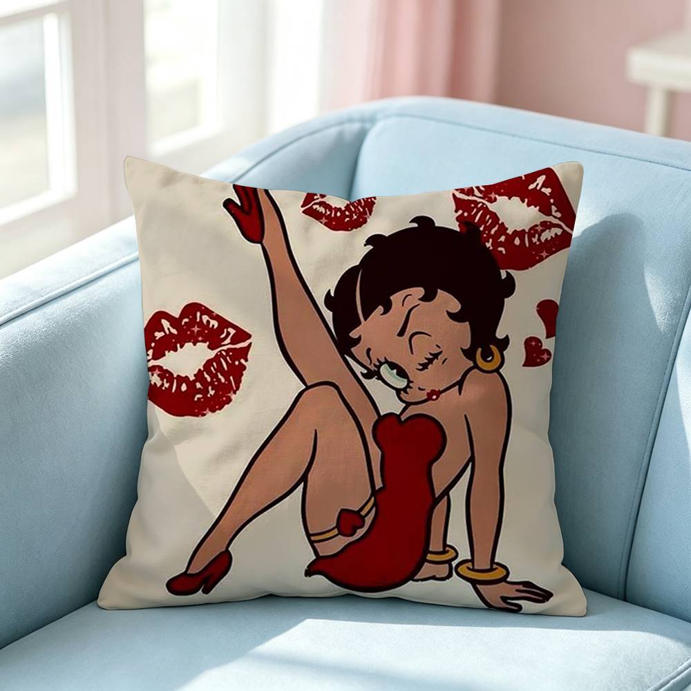 Hot Cartoon BBetty Boop Pillow Case Square DoubleSided Sofa Cushion Cover Bedroom Bedside Pillow